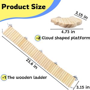 Hamster Asma Köprü Oyuncak Küçük Hayvan Tırmanma Oyuncakları Chinchilla Kafesi Doğal Ahşap Esnek Platform Oyuncak - Product Image 1