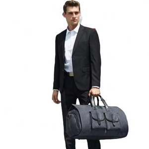 Bolsa de traje plegable para hombre de alta calidad con logotipo personalizado de fábrica BSCI, con compartimento para zapatos, convertible en bolsa de viaje para fin de semana. - Product Image 6