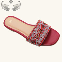 Sandales pour femmes directes d'usine-Chaussures décontractées simples et confortables d'été, sandales plates pour femmes à enfiler, pantoufles