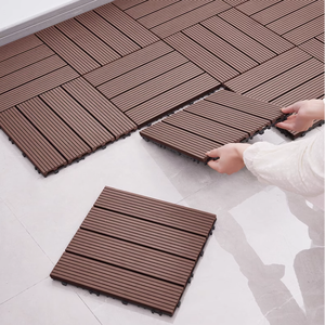 Baldosas de Patio de Madera Compuesta WPC Entrelazadas, Impermeables para Exteriores, 18 mm, Piso de Madera para Terraza, Baldosas de Parqué, Tarima de Plástico - Product Image 3