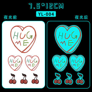 YL nuovo disegno del fumetto bagliore del fiore nel corpo scuro <span class=keywords><strong>tatuaggi</strong></span> temporanei per i bambini <span class=keywords><strong>tatuaggi</strong></span> luminosi per Halloween per la festa - Product Image 4