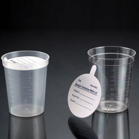 Tasse de collecte d'échantillons d'urine consommable de laboratoire médical 6.5oz 180ml bécher PP PS avec couvercle en papier