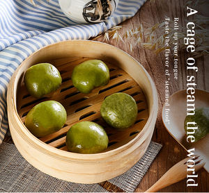 <span class=keywords><strong>Vaporera</strong></span> de Bambú de 10 Pulgadas y 2 Niveles para Dumplings, Dim Sum, Bao, Verduras, Arroz, Carne y Pescado - Product Image 3