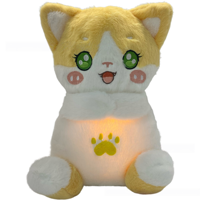 Peluche musicale en forme de renard, respirante et lumineuse, pour chat, compagnon apaisant pour le sommeil, magie réconfortante