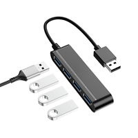 Adaptador USB 2.0 de Alta Velocidad con ABS, 480 Mbps, 4 Puertos, Hub USB 4 en 1