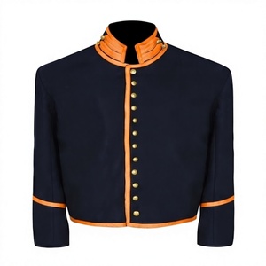 Men Vintage <b>Quilted</b> Jacket Woolen Outerwear <b>Single</b> Breasted Stand Collar Winter Uniform Style - Product Image 1