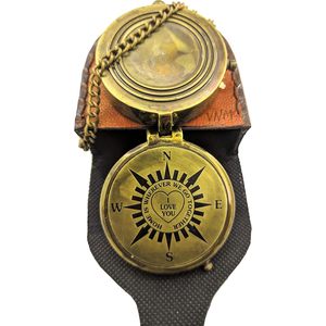 Brújula Náutica Vintage de Latón ALFA NAUTICAL, Grabada con la Frase 'I Love You', Regalo para el Hogar, para Ir a Dónde Queramos, para Acampar, Aventura, Portátil - Product Image 6