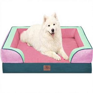 Premium Large Orthopedic <strong>Dog</strong> Bed Waterproof Washable Velvet Solid Pattern Egg <strong>Crate</strong> Foam Mattress Non-Slip Durable Pet <strong>Furniture</strong> - Product Image 1