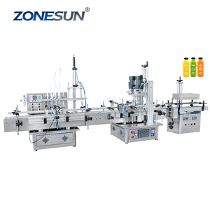 Machine de capsulage de remplissage de liquide de lait de yaourt de bouteille automatique de bureau de ZONESUN avec la ligne de production de Machine de cachetage de papier d'aluminium - Product Image 1
