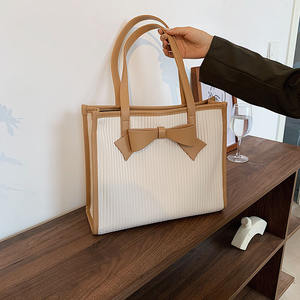 Nouveaux sacs fourre-tout pour femmes de style coréen, sacs à main en cuir PU avec nœud papillon, grande capacité, sacs tendance pour femmes - Product Image 2