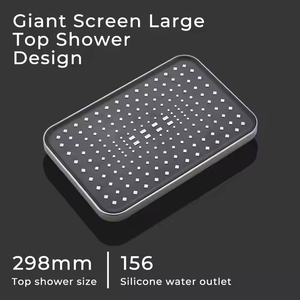 2024 thiết kế mới kỹ thuật số Brass vòi hoa sen vòi Mixer Set tiếp xúc với màu xám với 4 Push nút có tính năng mưa máy bay phản lực đàn piano Key phong cách - Product Image 4