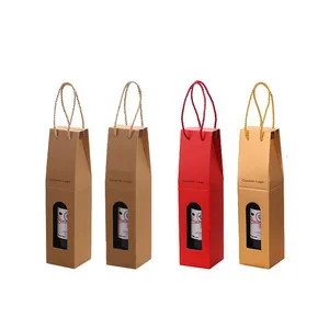 Hot sale shipping wine protect corrugated handle paper boxes