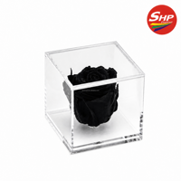 Présentoir élégant en acrylique transparent à 1 trou pour roses, vitrine individuelle pour fleurs, comptoir de magasin de détail, vente en gros