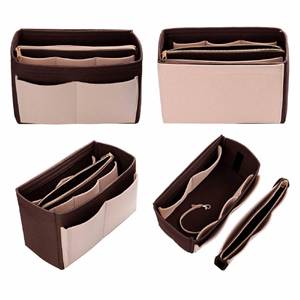 Lightweight Makeup Organizer <b>Insert</b> <b>Handbag</b> Felt Cosmetics Organizer Portable Felt Liner Bag Organizer Custom Cosmetic Bag - Product Image 4