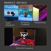 Nouveau créatif dégradé acrylique clair en plastique valise bijoux collations bouteilles de vin présentoir fruits Biscuit viande LED mallette
