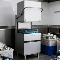 Lave-vaisselle électrique commercial double grande capacité 380V/115V à basse température avec sécheuse, largeur 60 cm
