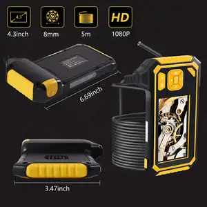 नई हाथ में Endoscope 1080P HD 8mm लेंस 4.3 इंच स्क्रीन औद्योगिक पोर्टेबल <span class=keywords><strong>Borescope</strong></span> 2.0MP निरीक्षण कैमरा नाग कैमरा - Product Image 4