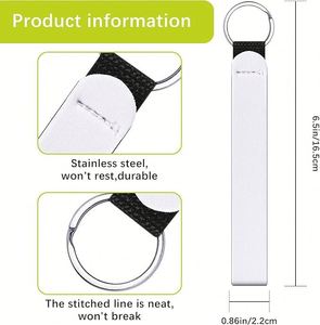 Porte-clés personnalisables par sublimation en néoprène avec boucle en nylon pour impression de logo DIY pour femmes, vente en gros - Product Image 2
