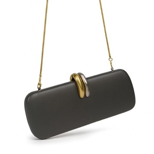 Women Solid PU Evening Bag Elegant Two Tone Closure Clutch Purse Versatile Chain Strap Handbag for Formal Occasions - Product Image 6