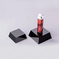 Présentoir acrylique noir trapézoïdal Supports de rehaussement de base en acrylique noir brillant personnalisés Présentoirs en acrylique noir biseauté