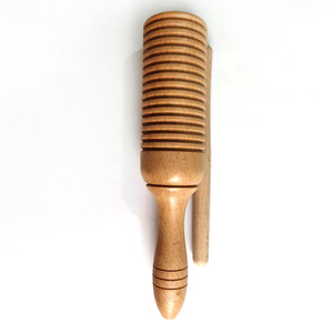 Wholesale Natural Beech Wood Handheld Single Sound Tube Guiro Block With Mallet For Children Preschool <b>Music</b> Teaching Aid - Product Image 2