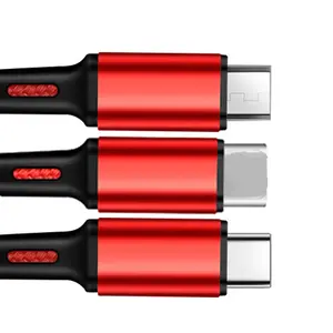 Прочный USB-кабель для быстрой зарядки, 3 в 1