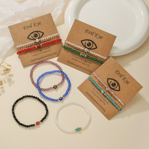 Evil Eye <b>Beaded</b> <b>Bracelet</b> Colorful Seed Bead Layered Jewelry For Women Gift Unisex Handmade Protection Good Luck - Product Image 1