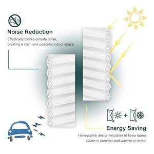 Persianas Celulares Motorizadas Opacas con Bordes Forrados en Lino, Cortinas Inalámbricas para Ventanas Metálicas, para Hogar y Hotel, Color Negro - Product Image 2