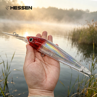 Leurre de pêche à la traîne en PVC Hessen OEM pour eau salée, 75g 180mm, plongée profonde, longue queue, yeux 3D, type Minnow