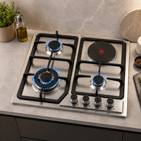 Cuisinière multifonction gaz et électrique, tête de combustion en acier inoxydable, allumage électronique, compatible gaz, classe d'efficacité énergétique 3200W