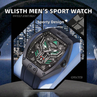 Montre de sport pour homme WLISTH, boîtier en alliage simple et luxueux, mouvement à quartz, étanche, aiguilles lumineuses, affichage du calendrier