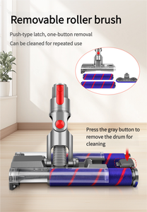 Tête électrique à double <span class=keywords><strong>brosse</strong></span> pour aspirateur Dysons V8 <span class=keywords><strong>V7</strong></span> V10 V11 V15 avec lumière verte LED - Product Image 6