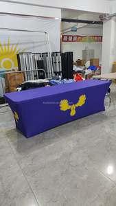 Custom Logo 6ft 4ft 8ft Fitted Stretch Spandex Anti-Wrinkle Digital Printed Square Table Cover Wedding Party Trade Show AOZHAN - Product Image 5