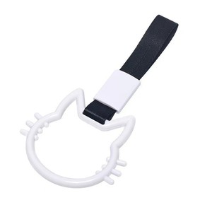 Cartoon Kitty <b>Cat</b> Car Static Electricity Strip Hanger Rear Bumper Interior Hand Pull <b>Ring</b> Decorative Body ABS Material - Product Image 2