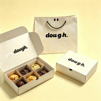 Boîtes d'emballage pour pâtisserie écologiques personnalisées, boîtes en carton de qualité alimentaire pour desserts et beignets, avec sacs en papier