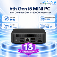 JINING Intel Core i5-6200u Mini PC Cangkang Plastik Ringan Output Dual Type-C Adaptor 12V/3A PC Desktop Bisnis Pasokan Grosir