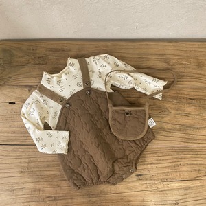 Pagliaccetto con bretelle trapuntate per bambino orso invernale - Product Image 5