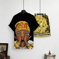 Ensemble T-shirt et short personnalisé pour homme, imprimé graphique 3D, 100% coton, séchage rapide, short de basketball camouflage, logo personnalisé, streetwear