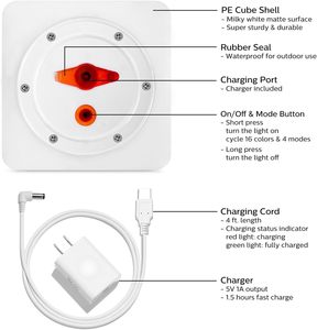 <span class=keywords><strong>Lampe</strong></span> de nuit intérieure/extérieure sans fil 16 couleurs RVB LED Ball Light Dimmable & Waterproof avec télécommande AC Powered - Product Image 6