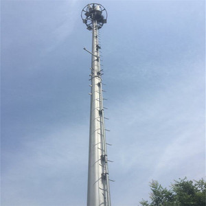 Tour autoportante monopole pour télévision par satellite, télécommunications et antennes paraboliques, 20m 30m 25m, en acier Q345B/Q235B galvanisé à chaud, certifiée ISO/CE - Product Image 2