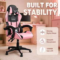 Chaise de jeu AOR en tissu PVC, mousse et structure en aluminium, design pivotant et réglable en hauteur pour un confort prolongé lors de la tenue assise, utilisation à domicile ou au bureau