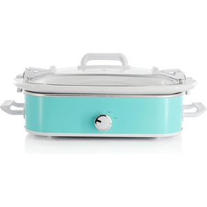 <strong>3.5</strong> Quart Automatic Mini Rectangle Casserole <strong>Slow</strong> <strong>Cooker</strong> with 3 Temperature Settings Carry Handles Locking Tempered Glass Lid - Product Image 1