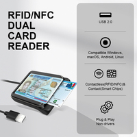 Lectores de Tarjetas de Control de Acceso RFID NFC Sin Contacto ZOWEETEK y Lector de Tarjetas con Chip IC Inteligente de Contacto, Lector y Grabador de Tarjetas Bancarias/de Crédito
