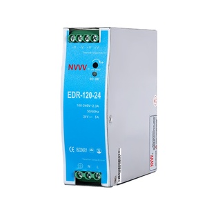 Alimentation <span class=keywords><strong>av</strong></span> dc 24v DIN Rail 120W 24V 5A pour l'automatisation industrielle avec 6 ans de garantie EDR-120-24 - Product Image 1