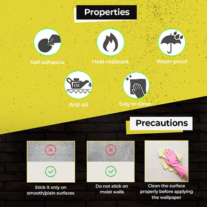 Carta da parati nera del salone/rotolo carta da parati della mobilia rotoli di carta da parati di calore adesivo autoadesivo lucido di marmo della cucina - Product Image 3