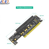 Kartu Ekspansi Adaptor PCI-E 5.0 16X ke Dual NGFF M.2 M-Key untuk SSD NVME M2 2280 22110, Mendukung Bifurkasi PCIe X8x4x4