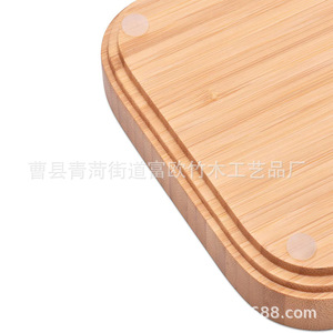 Plateau à thé en bambou rectangulaire 25x15cm, bois naturel, utilisation domestique, plateau de rangement pour pain - Product Image 2