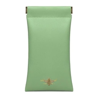 Pochette de téléphone en cuir vert clair exquise de promotion d'usine avec or compact, élégant et fonctionnel pour le stockage en déplacement