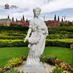 تريفي الأوروبي بالحجم الكامل منحوت يدويًا تمثال سيدة رخامي متين للحديقة الخارجية - Product Image 4