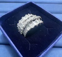 Bague de princesse en spirale avec zircone cubique blanche plaquée rhodium de luxe, bijoux tendance